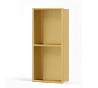 Étagère encastrée - Double étagère murale en acier inoxydable, aucune installation de carrelage nécessaire, solution de rangement idéale pour la salle de bain pour un espace peu encombrant