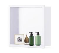 Étagère encastrée, niche de douche, alcôve, Niche de douche murale encastrée étanche en acier inoxydable, boîte de rangement multicolore(White)