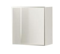 Étagère encastrée pour douche de salle de bain, rectangulaire, étanche et anti-fuite, pour shampooing, articles de toilette, avec montage encastré (blanc, 32 x 32 x 12,5 cm)