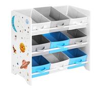 Etagère enfant avec 9 bacs amovibles blanc TU