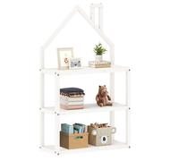 IDIMEX Étagère Enfant LENISE en pin Massif, Meuble Rangement Chambre Enfant en Forme de Maison en Bois lasuré Blanc