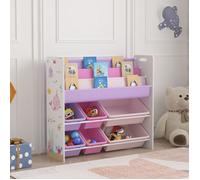 Étagère enfant Rødøy à motif océan 78 x 86 x 27 cm blanc violet rose