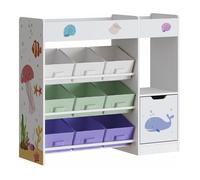Étagère enfant Søndreland à motif aqua dream 80 x 90 x 30 cm blanc vert violet