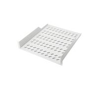 Étagère Equip EZFS-19-2-80-G pour rack 19" 2U, profondeur 549mm, gris clair, épaisseur 1mm, charge max. 3.5kg. Dimensions colis: 520x590x100mm.