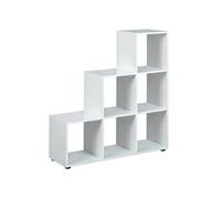 Etagère murale Altobuy TEO - Etagère Escalier 6 Compartiments Coloris Blanc -