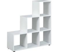 Etagère murale Altobuy TEO - Etagère Escalier 6 Compartiments Coloris Blanc -