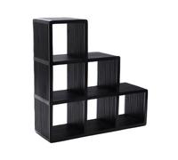 Etagère escalier 86x29x86 cm en teck recyclé noir