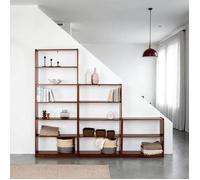 Etagère Escalier MELLY H 240 cm en Bois Massif Coloris Châtaignier Bibliothèque Sous-Pente Rangement Ouvert sur Pied