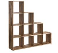 Helloshop26 Étagère escalier Meuble de Rangement 6 Compartiments pour bibliothèque Salon Chambre Blanc 12_0005764