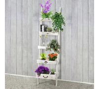 Etagère à plantes style shabby vintage 169x43x32cm blanc