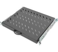 Étagère Extensible - 19 Pouces - 1Uh - Fixation Avant & Arrière - Charge 25 Kg - Pour Armoires Réseau Et Baies Serveurs - À Partir De 600 Mm De Profondeur - Noir