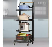 Étagère Extensible pour casseroles et poêles - Range-casseroles avec 4 Planches et 1 Panier - Solution Gain de Place pour casseroles, poêles et Autres ustensiles de Cuisine