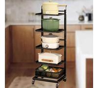 Étagère extensible pour four à micro-ondes - Étagère de rangement de cuisine à 4 niveaux, organiseur compact pour casseroles, poêles et essentiels de cuisine