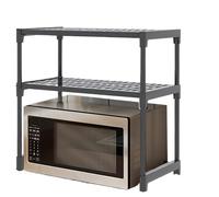 Étagère extensible pour micro-ondes - 52 x 26 x 60 cm - Double couche en acier au carbone - Étagère à micro-ondes réglable - Étagère grille- - Organisateur de cuisine lourd - Organisateur de