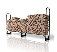 Étagère extérieure pour bois de cheminée avec couverture Noir L