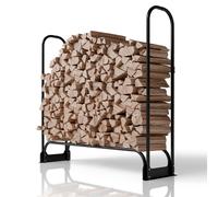 Étagère extérieure pour bois de cheminée avec couverture Noir M