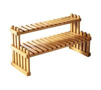 Étagère extérieure pour , présentoir à 2 niveaux en bois pour pot de fleurs de jardin, étagère pour pot de fleurs, pour intérieur et extérieur, appartement, maison, salon, balcon, jardin