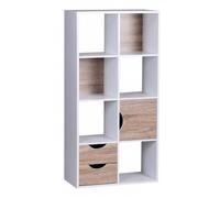 Étagère - FINEBUY - Blanc - 60 x 120 x 29 cm - 1 porte - 2 tiroirs - Bois