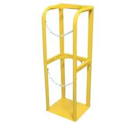 Étagère Fixe For Bouteilles De Gaz Pouvant Accueillir 1, 2, 3 Ou 4 D'oxygène, Support Stockage Portable For Au Sol, Avec Vis Et Chaîne Sécurité(Yellow,31x30x100cm)
