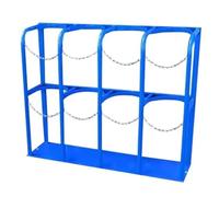 Étagère Fixe For Bouteilles De Gaz Pouvant Accueillir 1, 2, 3 Ou 4 D'oxygène, Support Stockage Portable For Au Sol, Avec Vis Et Chaîne Sécurité(Blue,115x30x100cm)