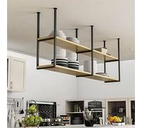 Étagère flottante à suspendre au plafond pour cuisine, restaurant et garage - 120 x 30 x 80 cm - Support pour plantes et cave à vin et décoration d'intérieur
