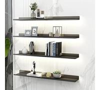 Étagère flottante avec éclairage LED - Noir 120 x 20 x 6 cm, idéale pour l'affichage et le rangement de la maison, étagères murales élégantes pour salon, chambre à coucher ou décoration de bureau