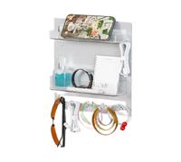 Étagère flottante - Cuisine étagères flottantes | Étagère flottante pour la cuisine | Bâton mural sur la grille | Organisateur de montage mural esthétique pour les accessoires avec des crochets et des