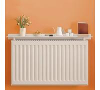 Étagère Flottante Dessus Radiateur, Cache Blanc De 15cm Profondeur sans Perçage pour Protéger Les Murs, Tablette en Alliage D'Aluminium avec Support(60cm)