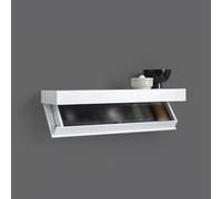 Étagère Flottante Dissimulée Meuble Plus Tiroir Secret Tiroir Secret Caché Étagère Secrète Étagère de Rangement Murale, Compartiment Caché pour Salon ou Bureau(White)
