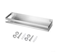 Étagère flottante en acier inoxydable de 30 cm pour salle de bain et cuisine - Support de rangement antirouille avec garde-corps Argenté (brossé 40 cm)