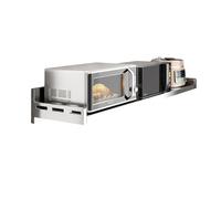 Étagère Flottante en Acier Inoxydable, Étagère pour Micro-Ondes, Organiseur de Rangement Amovible, Organisateur Suspendu pour Cuisine(80x20cm/31x8in)