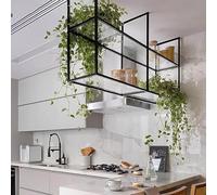 Étagère Flottante en Acrylique à 2 Niveaux - Support Mural pour Plantes et Bouteilles de vin - Rangement élégant pour Cuisine et Bar - Support métallique - Affichage Peu encombrant pour Gara