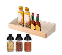 Étagère Flottante En Bois - Étagère À Épices Murale Sans Perçage | Organisateur De Rangement Multi-usage Pour Cuisine, Salle De Bain, Salon, Bibliothèque Rustique Pour Décoration De Livres D'épices, É