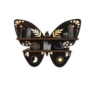 Étagère Flottante En Bois Papillon Et Machaon, Support Mural Pour Cristaux | 38.5x28cm Bois Peuplier 4mm+10mm 2 Designs Autocollant Laser Pour Huiles Cristaux