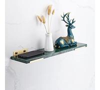 Étagère flottante en laiton de style nordique avec porte-serviettes - 50 cm - Étagère murale en marbre blanc et vert pour shampooing, cosmétiques et solutions de rangement de salle de bain