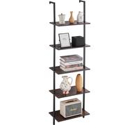 Étagère flottante industrielle - Étagère tubulaire carrée à 5 niveaux - Étagère murale 48x30 cm - Stable et moderne - Idéale pour les espaces de vie et de travail