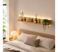 Étagère Flottante LED Aluminium, Support Mural avec Transformateur | Support lumineux 50kg au design moderne, idéal pour salon, chambre, cuisine, salle de bain et bureau(C3.5k,100cm/39.3in)