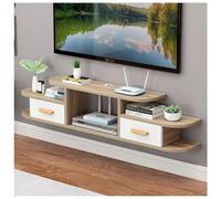 Étagère Flottante Moderne À Placer sous La Télévision, Meuble TV Mural avec 2 Tiroirs Et Un Espace De Rangement Ouvert, Étagère Multimédia sous La Télévision(Natural,120x24x28.5 cm)