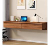 Étagère flottante multicouche avec tiroir - Meuble de maquillage en bois massif pour chambre à coucher, salon, cuisine - Installation facile et rangement élégant (couleur bois, 100 x 40 x 20 cm)