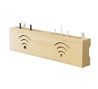 Étagère flottante nizer pour salon - Fixation murale sans fil - Boîte de rangement et étagère multifonction - Couleur bois (80 cm)