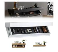 Étagère flottante noire avec compartiment caché - Solution de rangement murale élégante pour salon et bureau - Décoration d'intérieur moderne 2025