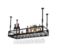 Étagère flottante noire industrielle vintage - Hauteur réglable - Pour cuisine, bar, cave, capacité de charge de 50 kg