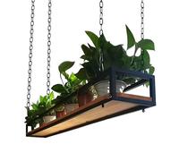 Étagère flottante pour fleurs, support de rangement de cuisine avec chaîne en fer métallique, support à casseroles, porte-bouteilles de vin, étagères suspendues pour bar, garage(80x25x15cm)