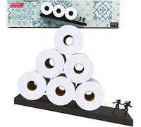 Étagère Flottante pour Papier Toilette - Étagère inclinée en métal pour Un Rangement Facile de la Salle de Bain - Support Mural Moderne pour Rouleaux de mouchoirs ou Serviettes
