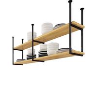 Étagère Flottante Pour Plantes - Support Suspendu, Étagère De Plafond, Porte-verres À Vin Mural, Porte-bouteilles De Vin Vintage, Support Pour Plantes D'extérieur(Black,100*30*80cm(39*12*31 IN))