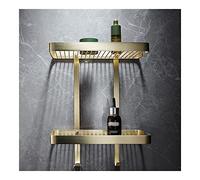 Étagère flottante pour salle de bain, support mural, étagère à épices pour cosmétiques, shampooing, après-shampooing, finition or brossé, 4 étagères