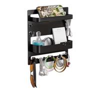 Étagère flottante pour table de chevet - 28 cm - Grand organiseur mural compact à coller - Compartiment de rangement minimaliste - Support adhésif durable - Étagère murale esthétique pour les