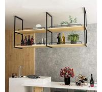Étagère flottante pour verres à vin, Étagère suspendue au plafond avec garde-corps for le rangement et l'affichage des plantes, plusieurs tailles disponibles(120x30x80cm)