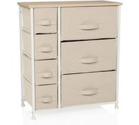 Étagère FOLDRESS L 63 x 30 x 73 cm 7 compartiments beige hjh LIVING Beige G