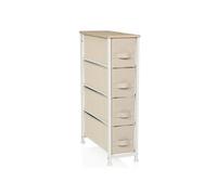 hjh Living Commode FOLDRESS S 4 tiroirs en tissu 20x48x76 cm pieds réglables métal Beige